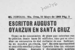 Escritor Augusto Oyarzún en Santa Cruz. Escritor Augusto Oyarzún en Santa Cruz.