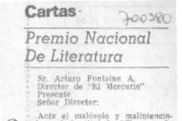 Premio Nacional de Literatura Premio Nacional de Literatura