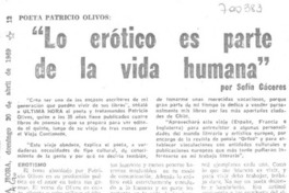 "Lo erótico es parte de la vida humana" "Lo erótico es parte de la vida humana"