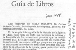 Los obispos de Chile 1561-1978. Los obispos de Chile 1561-1978.
