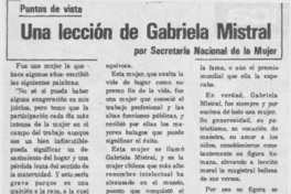 Una lección de Gabriela Mistral. Una lección de Gabriela Mistral.