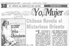 Chilena revela el misterioso oriente. Chilena revela el misterioso oriente.