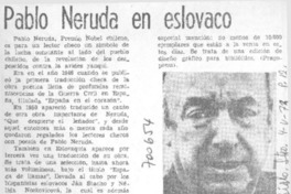 Pablo Neruda en eslovaco. Pablo Neruda en eslovaco.