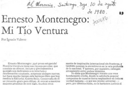 Ernesto Montenegro: mi tío Ventura Ernesto Montenegro: mi tío Ventura
