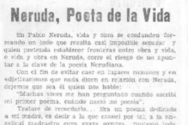 Neruda, poeta de la vida Neruda, poeta de la vida