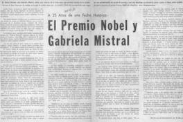 El Premio Nobel y Gabriela Mistral. El Premio Nobel y Gabriela Mistral.