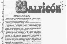 Neruda detenido. Neruda detenido.