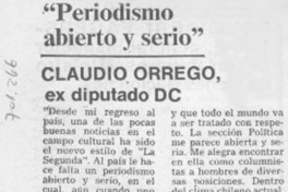 Periodismo abierto y serio. Periodismo abierto y serio.