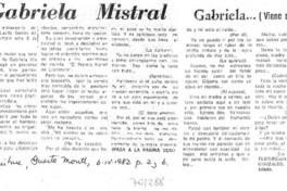 Gabriela Mistral Gabriela Mistral
