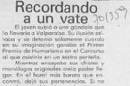 Recordando a un vate