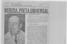 Neruda, poeta universal. Neruda, poeta universal.