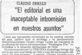"El Editorial es una inaceptable intromisión en nuestros asuntos". "El Editorial es una inaceptable intromisión en nuestros asuntos".