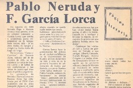 Pablo Neruda y F. García Lorca. Pablo Neruda y F. García Lorca.