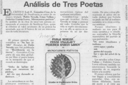 Análisis de tres poetas.