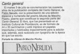Canto general. Canto general.