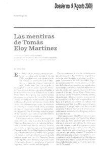 Las mentiras de Tomás Eloy Martínez Las mentiras de Tomás Eloy Martínez