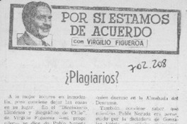 ¿Plagiarios? ¿Plagiarios?