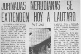 Jornadas nerudianas se extienden hoy a Lautaro. Jornadas nerudianas se extienden hoy a Lautaro.