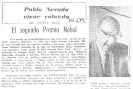El segundo Premio Nobel El segundo Premio Nobel