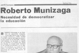 Necesidad de democratizar la educación : [entrevista]