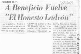 A beneficio vuelve "El honesto ladrón".