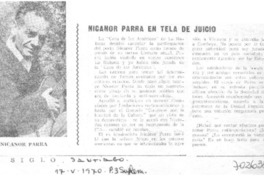 Nicanor Parra en tela de juicio. Nicanor Parra en tela de juicio.