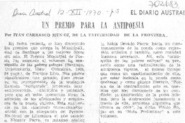 Un premio para la antipoesía
