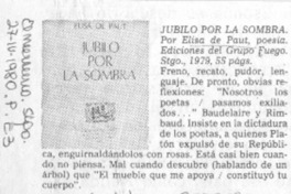 Júbilo por la sombra. Júbilo por la sombra.