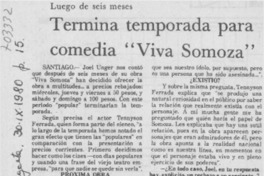 Termina temporada para comedia "Viva Somoza". Termina temporada para comedia "Viva Somoza".