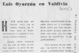 Luis Oyarzún en Valdivia Luis Oyarzún en Valdivia