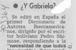 Y Gabriela?. Y Gabriela?.