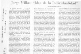 Jorge Millas, "Idea de la individualidad" Jorge Millas, "Idea de la individualidad"