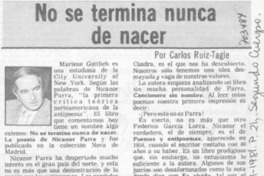 No se termina nunca de nacer No se termina nunca de nacer