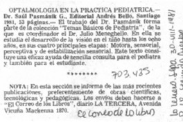 Oftalmología en la práctica pediátrica. Oftalmología en la práctica pediátrica.