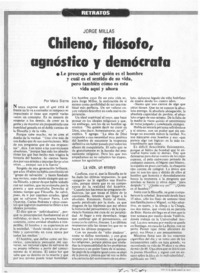 Chileno, filósofo, agnóstico y demócrata: [entrevista]