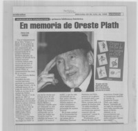 En memoria de Oreste Plath