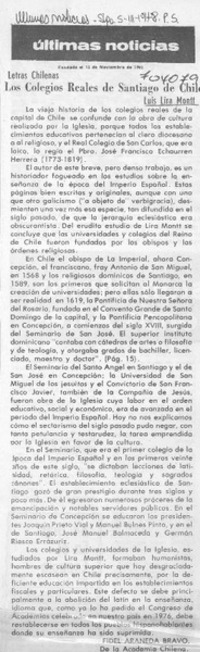 Los colegios reales de Santiago de Chile