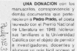 Una donación. Una donación.