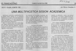 Una multifacética sesión académica Una multifacética sesión académica