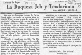 La duquesa Job y Teodorinda La duquesa Job y Teodorinda