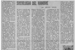 Sociología del hambre Sociología del hambre