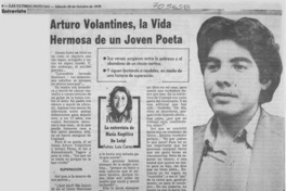Arturo Volantines, la vida hermosa de un joven poeta Arturo Volantines, la vida hermosa de un joven poeta