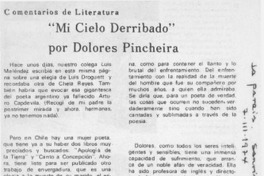 Mi cielo derribado" por Dolores Pincheira Mi cielo derribado" por Dolores Pincheira