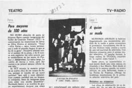 Para mayores de 100 años Para mayores de 100 años