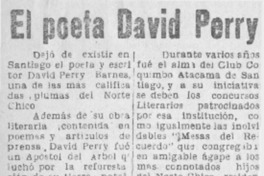 El Poeta David Perry. El Poeta David Perry.