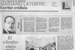 Mariano Latorre: escritor criollista Mariano Latorre: escritor criollista