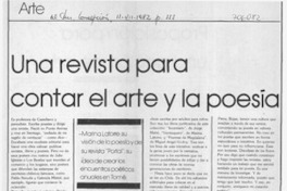 Una revista para contar el arte y la poesía Una revista para contar el arte y la poesía