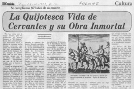 La quijotesca vida de Cervantes y su obra inmontal La quijotesca vida de Cervantes y su obra inmontal
