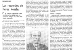 Los recuerdos de Pérez Rosales Los recuerdos de Pérez Rosales