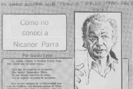 Como no conocí a Nicanor Parra